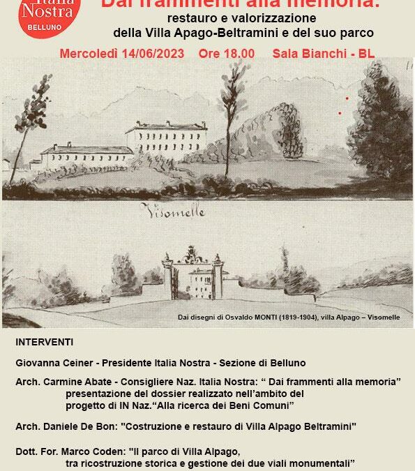 Dai frammenti alla memoria: restauro e valorizzazione della Villa Apago-Beltramini e del suo parco