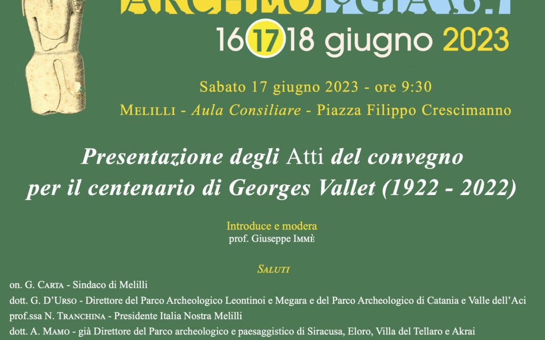 Gea 2023: presentazione degli Atti del convegno per il centenario della nascita di Georges Vallet (1922-2022)