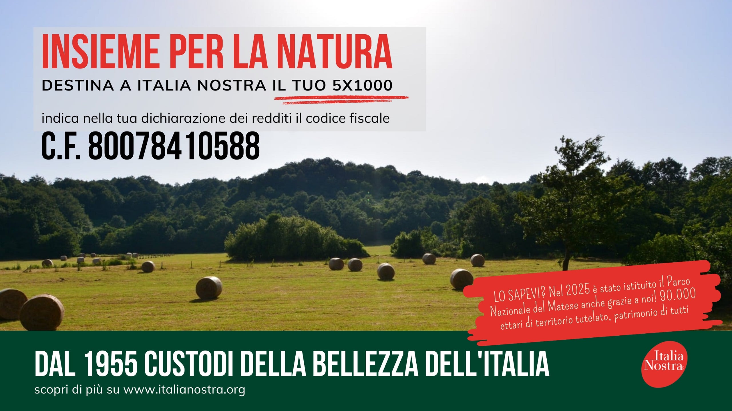 Sostieni Italia Nostra con il tuo 5x1000