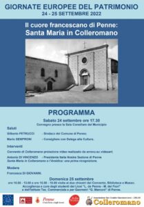 GEP 2022, Penne: doppio appuntamento con convegno e visita al Convento di Santa Maria in Colleromano