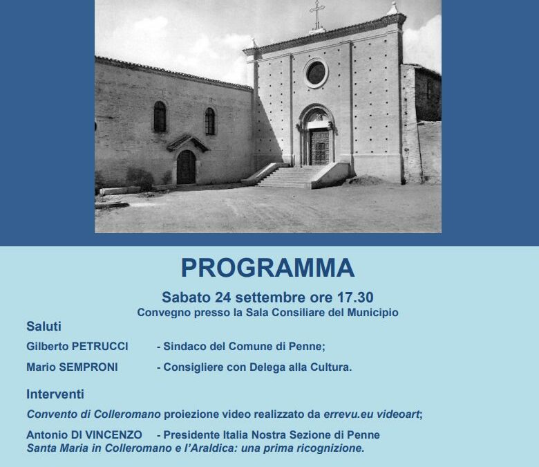 GEP 2022, Penne: doppio appuntamento con convegno e visita al Convento di Santa Maria in Colleromano