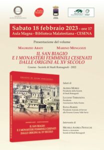 Presentazione del volume sui monasteri femminili cesenati sabato 18 febbraio 2023