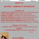 15 ottobre 2023, Lecce, dibattito su “Giustizia – Criminalità Organizzata”