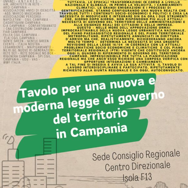 Tavolo per una nuova e moderna legge di governo del territorio in Campania