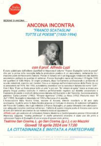 Ancona incontra: “Franco Scataglini. Tutte le poesie”