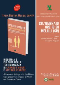 Industria e Cultura nella testimonianza di Carmelo Miduri e Vittorio Pianese, IN Melilli incontra l’autore
