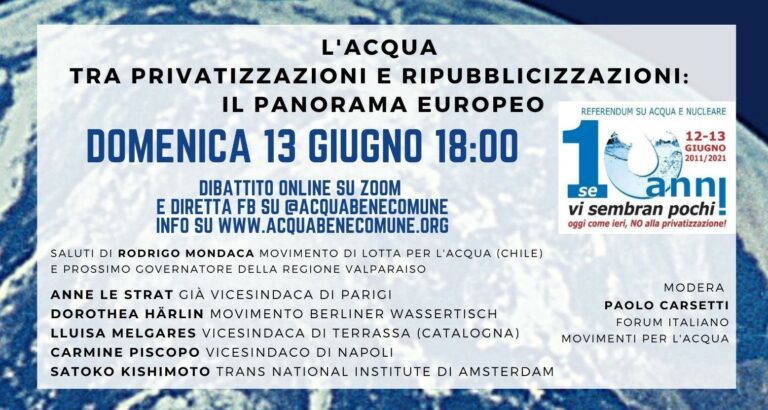 Acqua pubblica: Italia Nostra aderisce alla manifestazione per il decennale del referendum