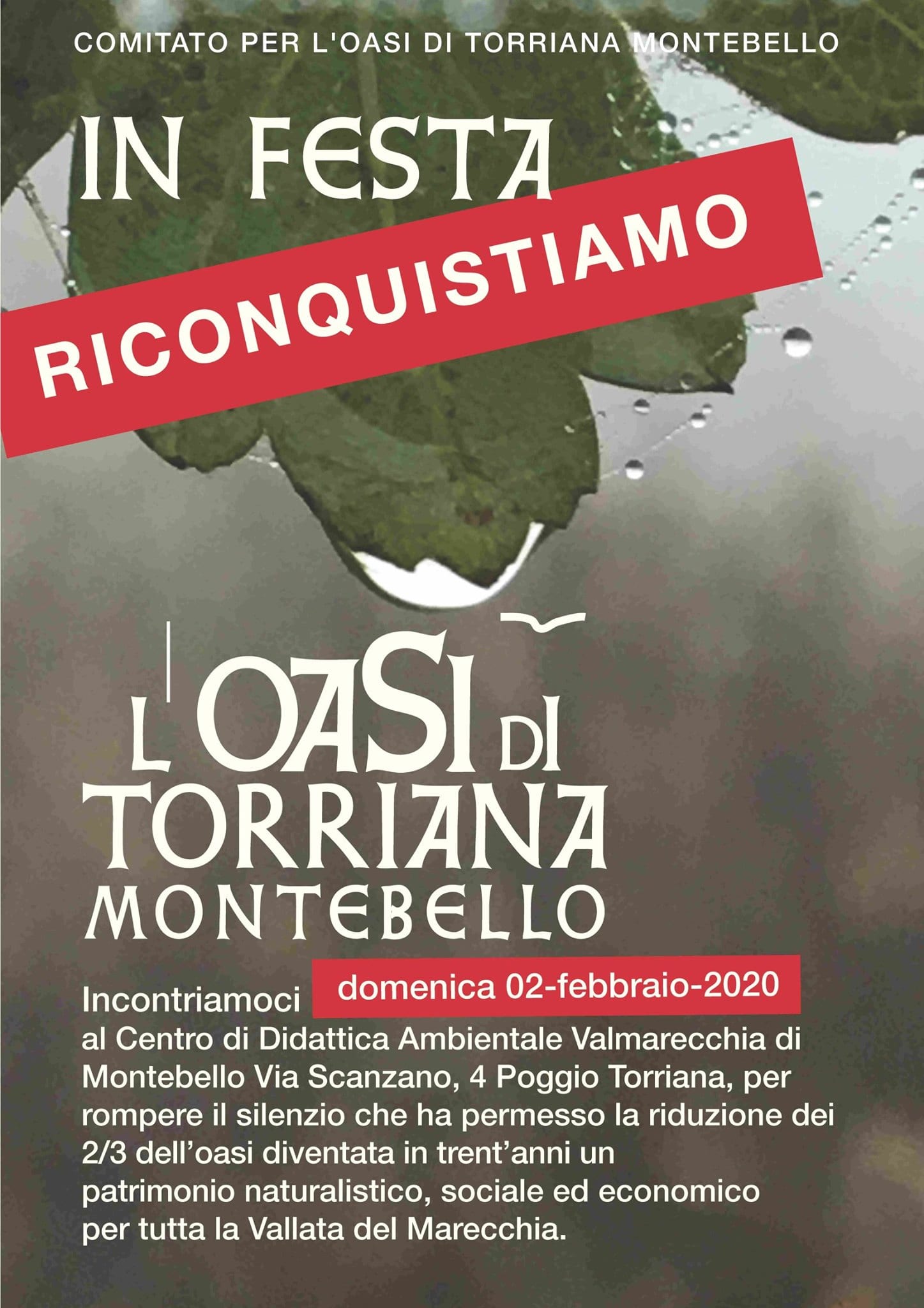 Giornata di iniziative a sostegno dell’Oasi di Torriana e Montebello