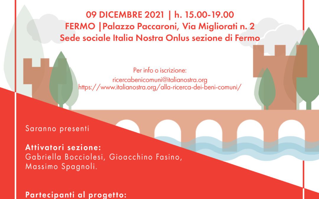 “Alla Ricerca dei Beni Comuni”: l’ottavo appuntamento a Fermo il 9 dicembre