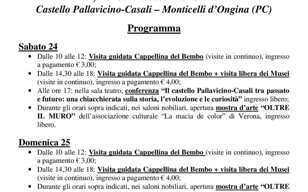 GEP 2022: tutti gli appuntamenti organizzati dalla sezione di Fiorenzuola D’Arda e Valdarda