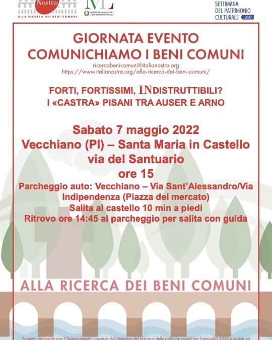 Settimana del Patrimonio Culturale 2022: evento al Santuario di Santa Maria in Castello di Vecchiano (PI)