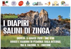 Convegno su “I Diapiri Salini di Zinga” (Crotone, 5 marzo 2020)