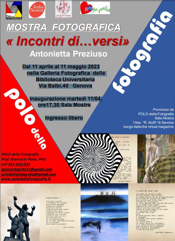 Genova, mostra fotografica “Incontri di…versi” di Antonietta Preziuso
