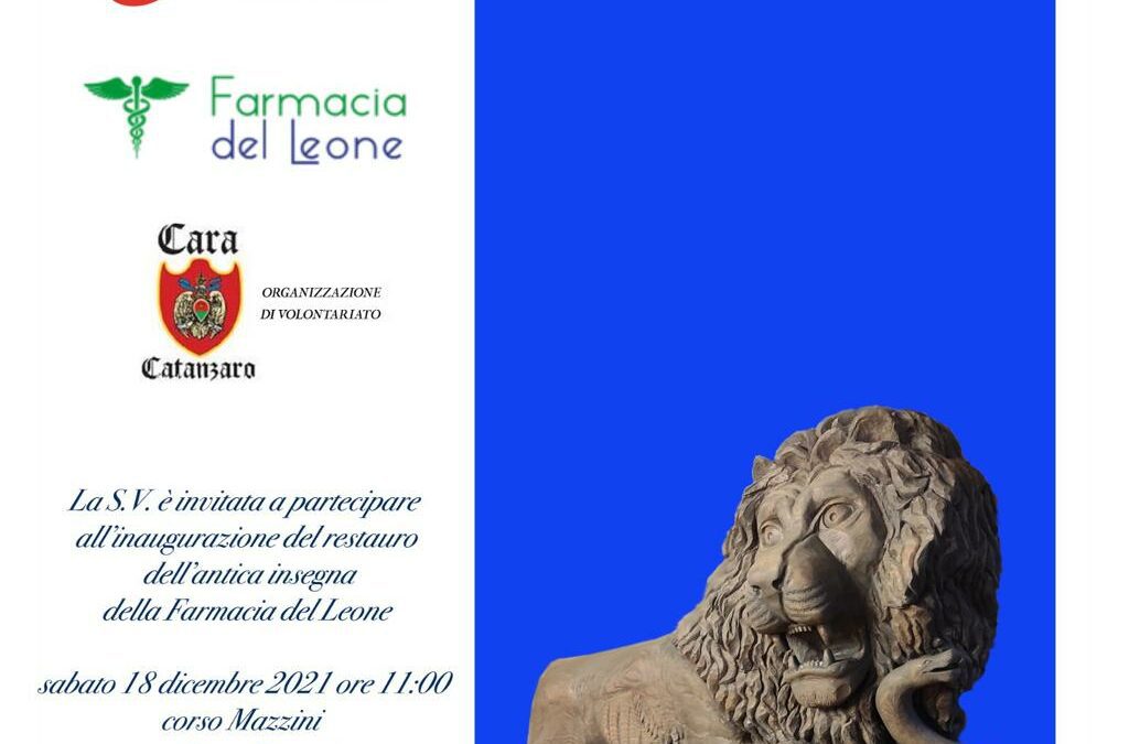 Farmacia del Leone, restauro conservativo ed estetico dell’insegna storica e statua del leone