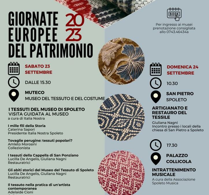 GEP 2023: Italia Nostra Spoleto propone un programma tutto incentrato sull’arte della lavorazione del tessuto