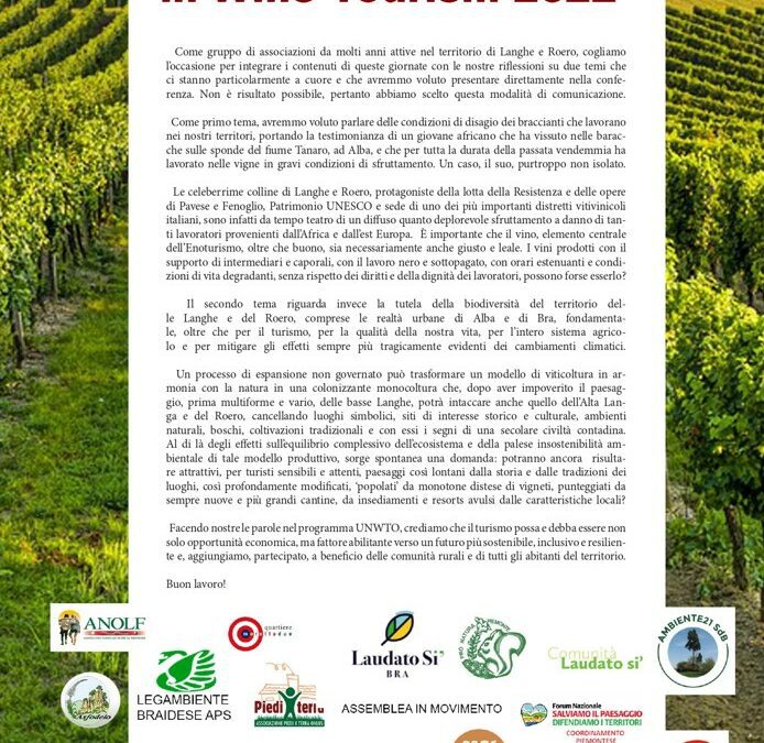 Italia Nostra Alba partecipa all’iniziativa ecologista svoltasi in occasione della “Global Conference in Wine Tourism 2022”  