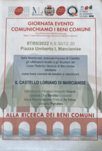 Settimana del Patrimonio Culturale di Italia Nostra 2022: gazebo informativo al Castello Loriano di Marcianise (CE)