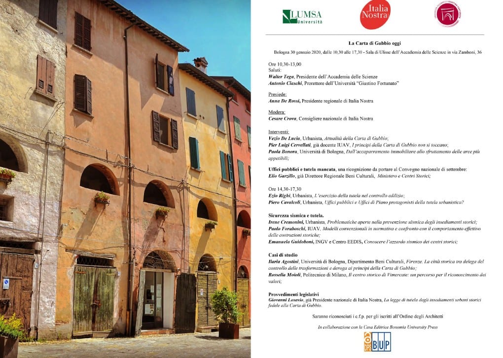 1° Seminario sulla Carta di Gubbio – Bologna 30.01.2020