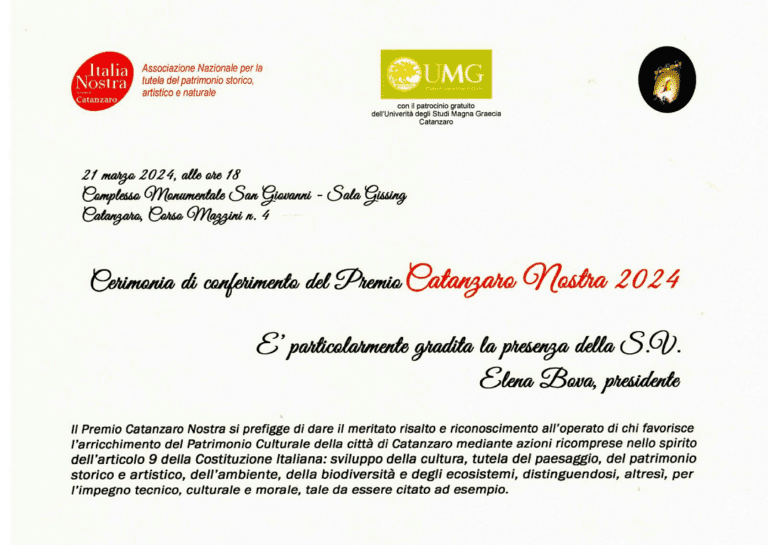 Cerimonia di Conferimento del Premio Catanzaro Nostra 2024