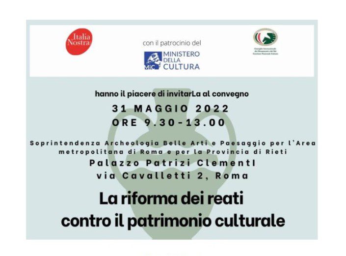“La riforma dei reati contro il Patrimonio culturale” a Palazzo Patrizi Clementi