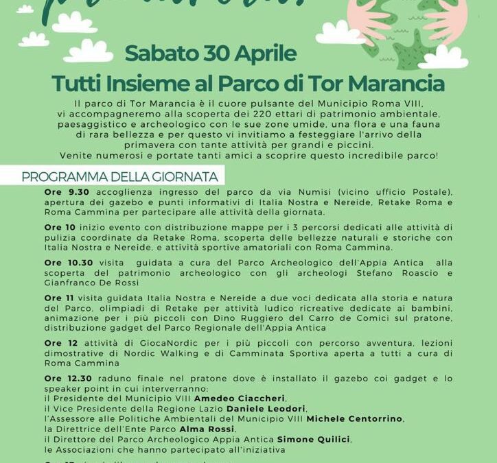 Settimana Patrimonio Culturale di Italia Nostra 2022: il 30 aprile tutti insieme al Parco di Tor Marancia