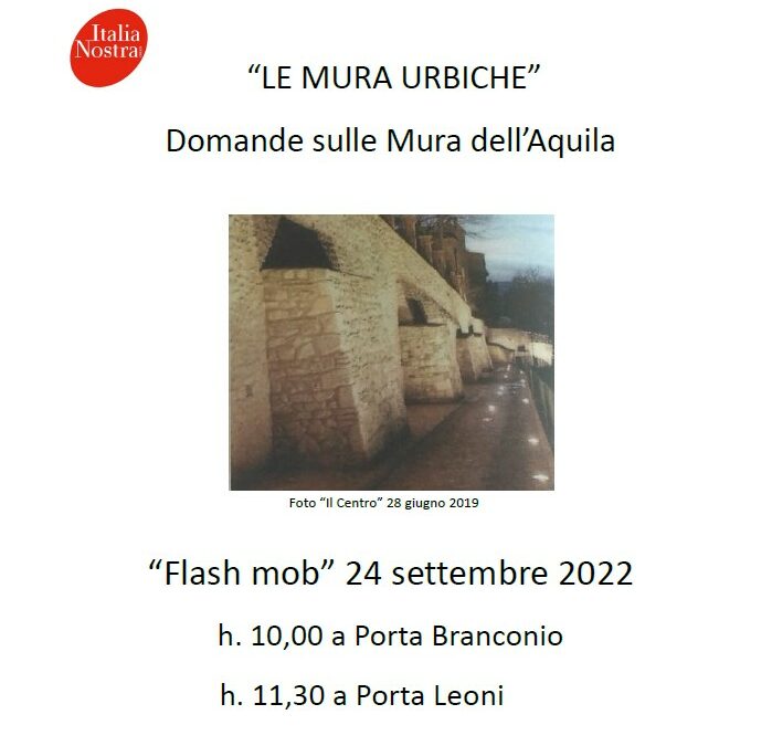 GEP2022, flash mob “Domande sulle mura dell’Aquila”