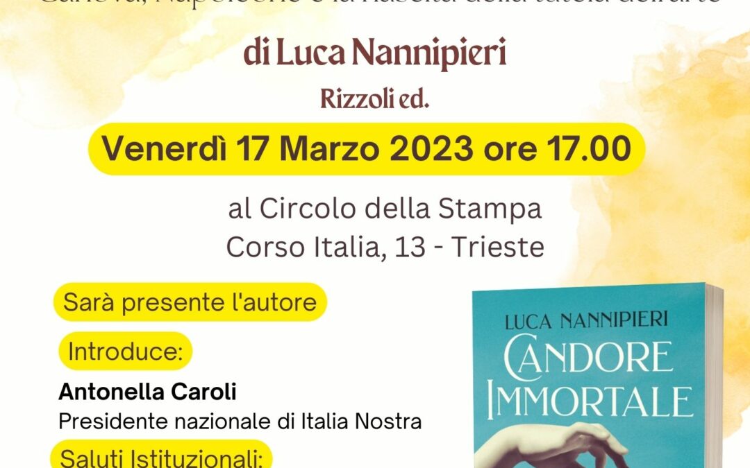 “Candore Immortale” presentazione del libro di Luca Nannipieri a Trieste