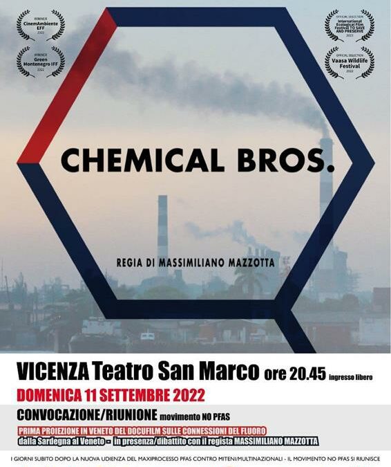 NO PFAS. Proiezione Docufilm ‘Chemical Bros’ a Vicenza