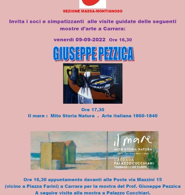 Invito per due mostre a Carrara: “Giuseppe Pezzica” e “Il mare: Mito Storia Natura”