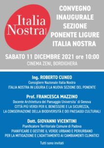 Evento di presentazione di Italia Nostra Ponente Ligure