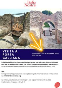 Rimini: il 20 novembre nuova data per la visita a Porta Galliana