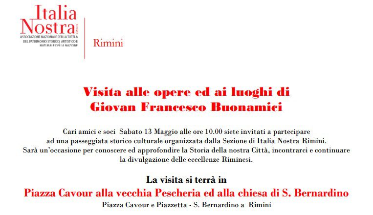 Italia Nostra Rimini: Visita alle opere ed ai luoghi di Giovan Francesco Buonamici