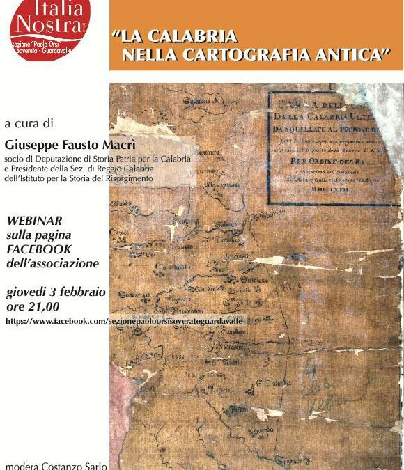“La Calabria nella cartografia antica” – webinar 3 febbraio 2022