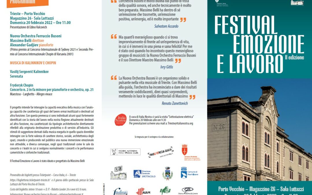 Al Porto Vecchio di Trieste “Festival Emozione e Lavoro” II ed.