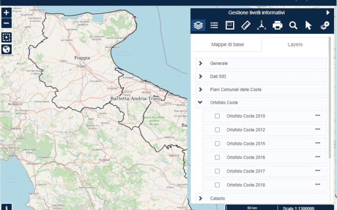 Implementazione del Portale webgis demanio marittimo della Regione Puglia con ulteriori strati informativi geografici